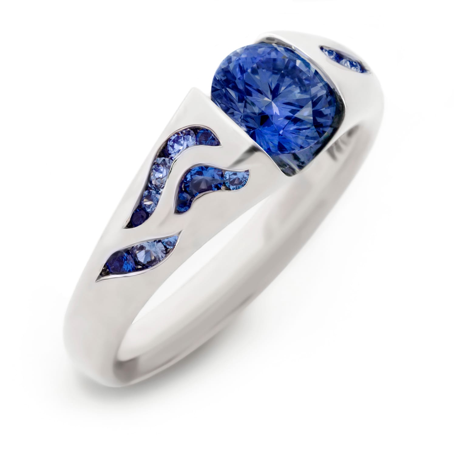 Wave Engagement Ring, view 1