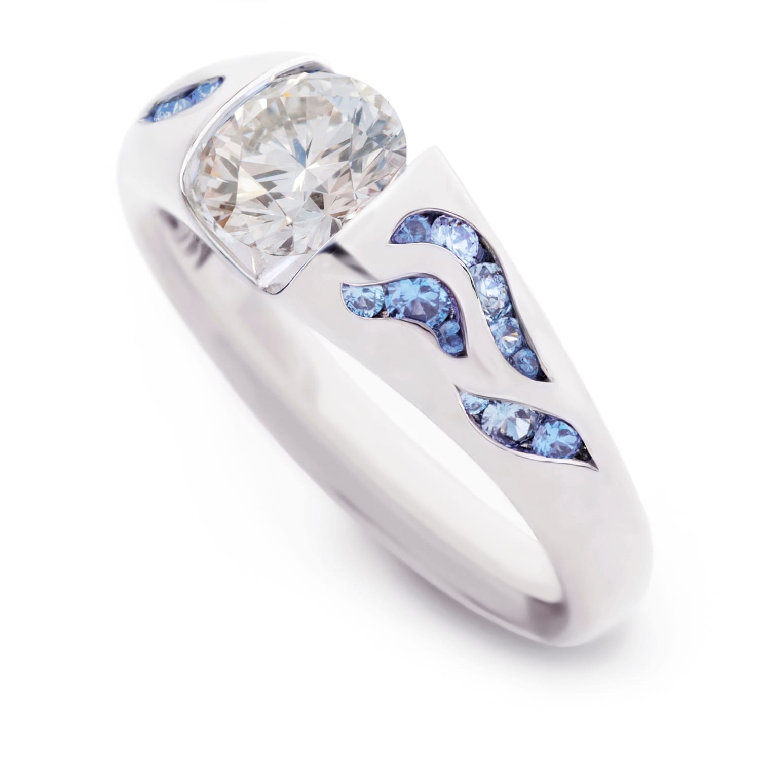 Wave Engagement Ring, view 2