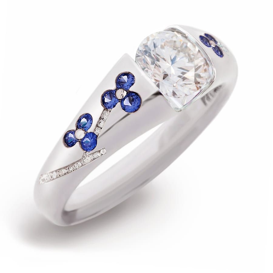 Blossom Engagement Ring, view 3