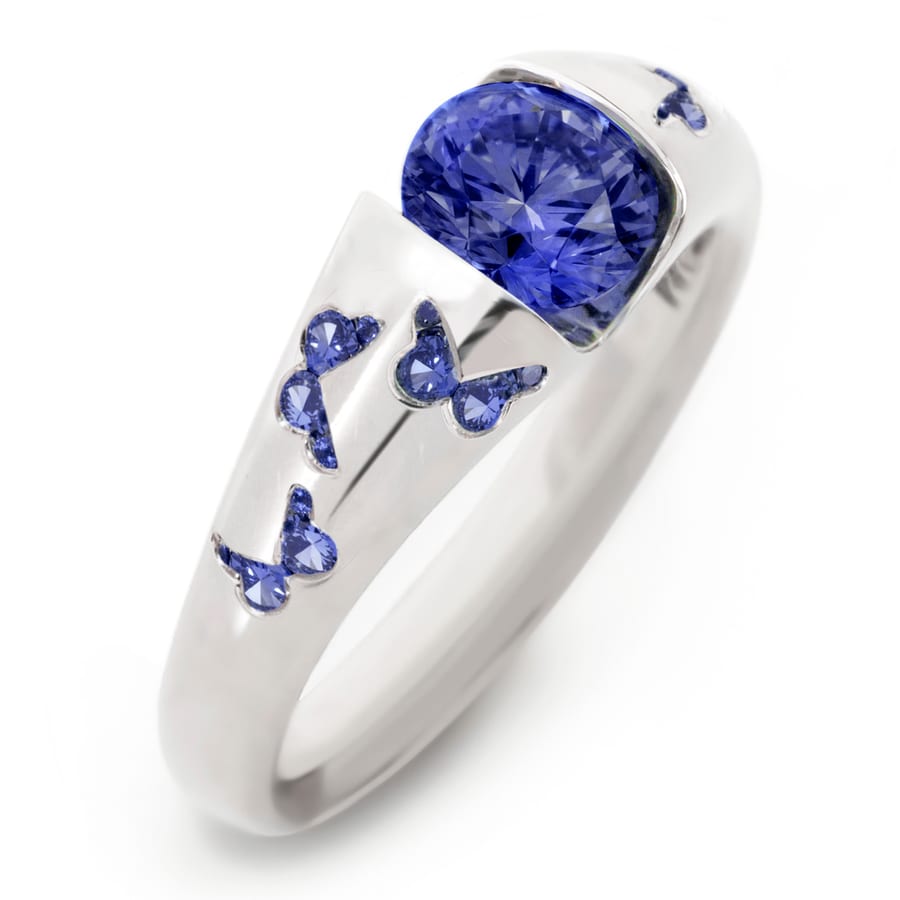 Butterfly Engagement Ring, view 4