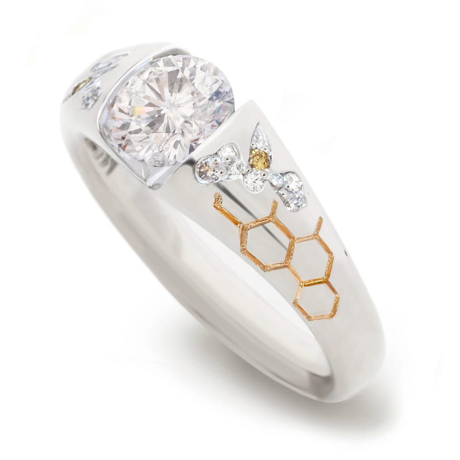 Bee Engagement Ring, view 2
